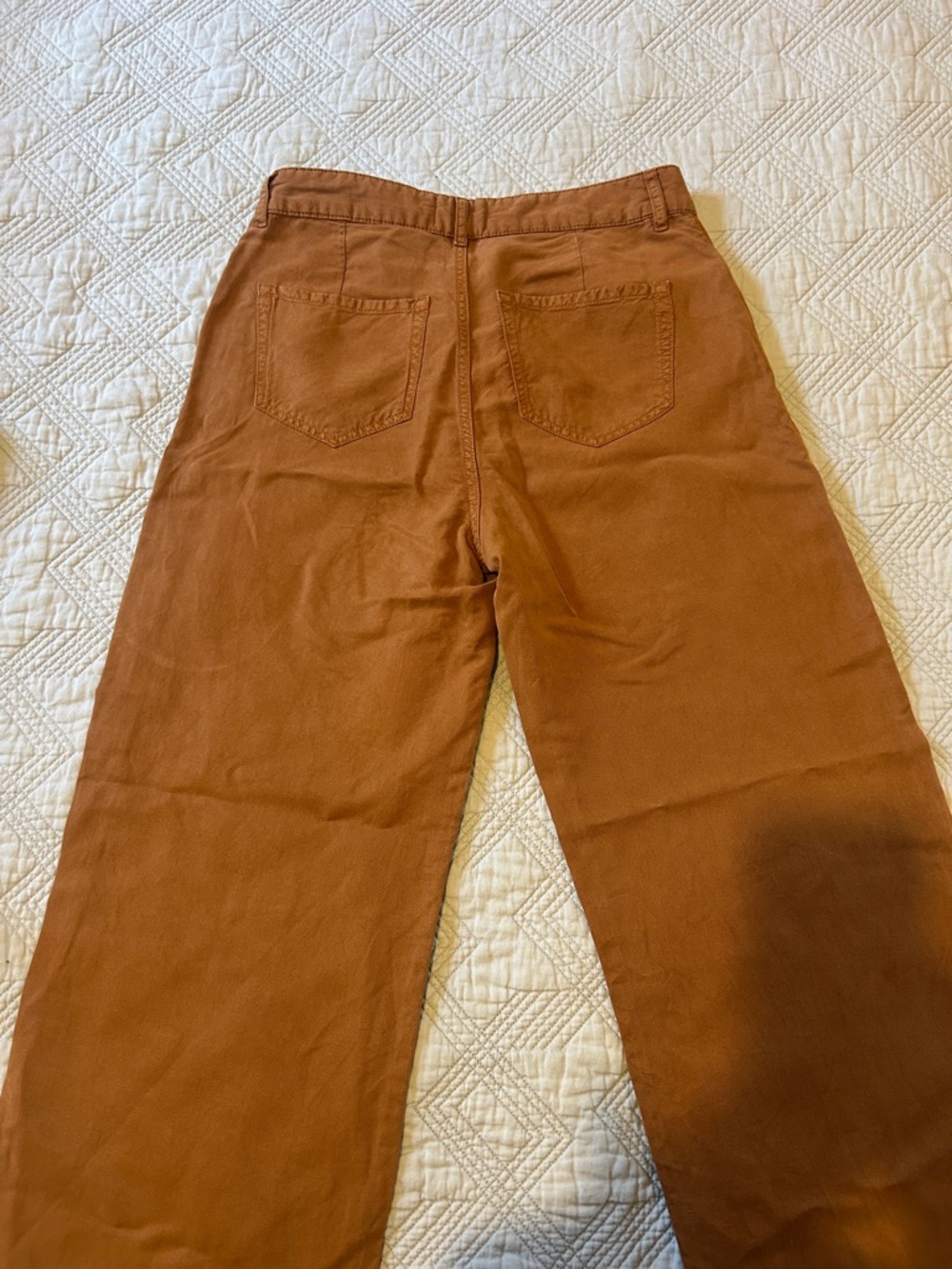 Madison 123 Wide Leg Rust Brown pants. Lovell linen size 4 - Picture 4 of 7